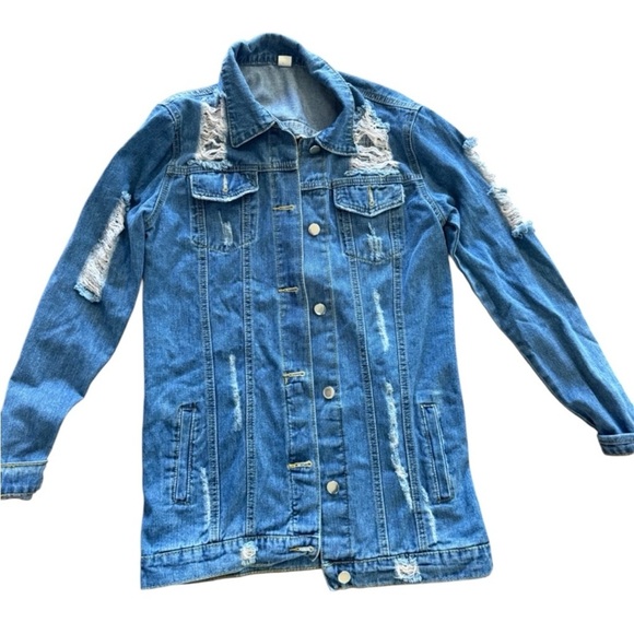 Jackets & Blazers - Oversized Distressed Denim Jacket | Size Small